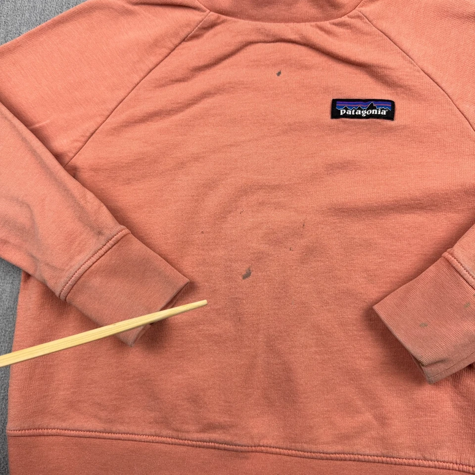 Patagonia Sweatshirt KIDS XS Orange Crew Neck Organic Cotton Fleece Pullover - Image 3 of 4