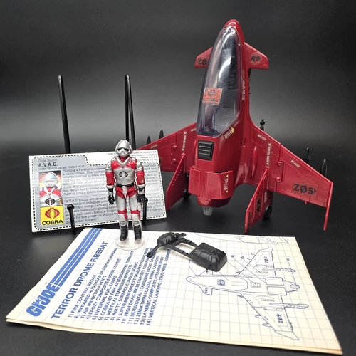 Gi Joe 1986 AVAC Firebat Uncut File Card & Blueprints 100% Complete Set Unbroken
