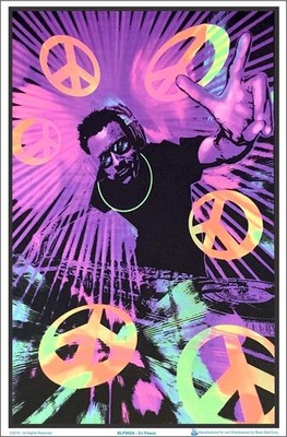 Scorpio Posters DJ Peace - Flocked Blacklight Poster 35''L x 23''W, Multicolor 