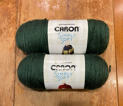 Lot of 2 Caron Simply Soft Yarn Dark Sage #4 Medium 6 oz 315 yards Brand NEW