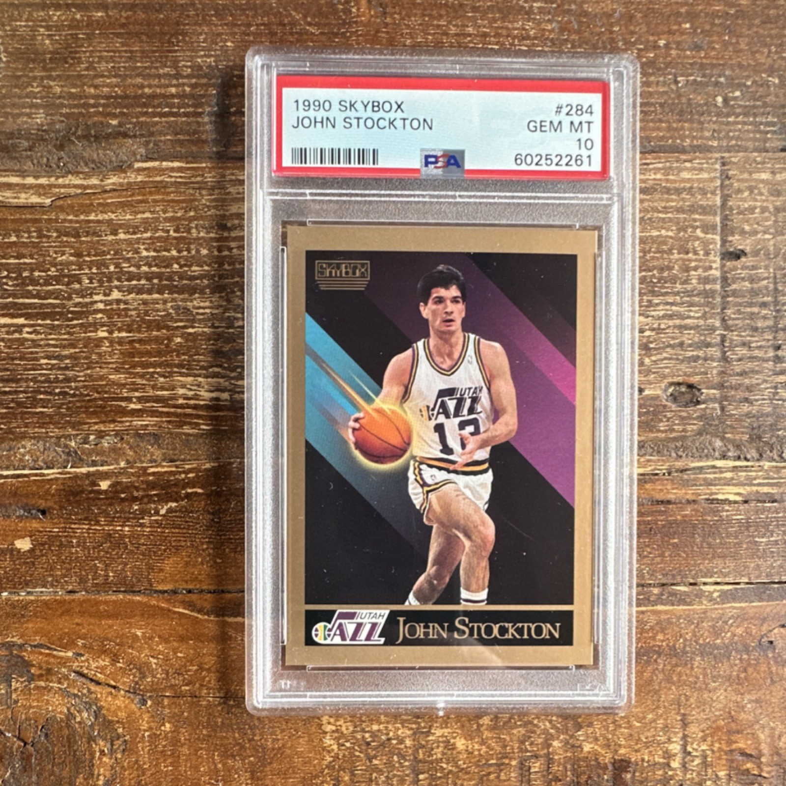 1990 SkyBox John Stockton #284 Utah Jazz Base Set PSA 10 Basketball Card