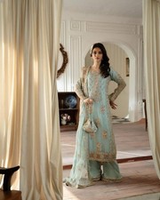 Designer Indian Wedding Dress Pakistani Bollywood Top Plazzo Salwar New Party We