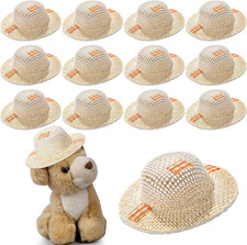 12 Pcs Mini Straw Scarecrow Hat Brown Burlap for Fall Crafts