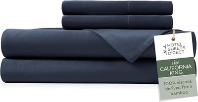 4 Piece Bed Sheet Set California King, 100% Viscose Derived from Bamboo Sheets
