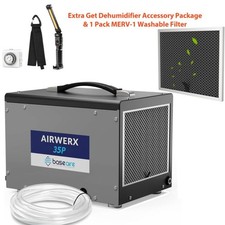 BaseAire AirWerx 35P 70 Pint Dehumidifier w/Pump & Hose for Basement 5Y warranty