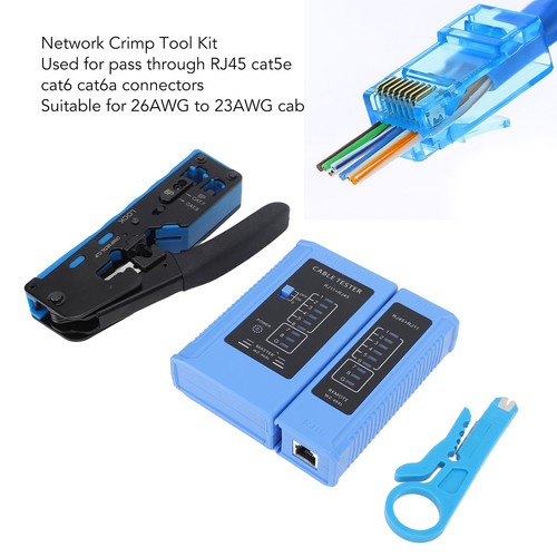 RJ45 Crimp Netzwerk Kabel Crimpen Schneiden Abisolieren Mit Tester - Afbeelding 12 van 24
