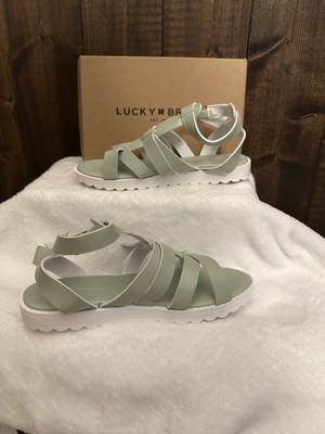 Lucky Brand Girl's Gladiator Sandals Kids Size 3Y MSRP $38 Sage Comfort Sturdy