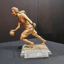 Basketball Female Trophy Girl Resin Dribbling 7.5" 5.5" 2.75 New