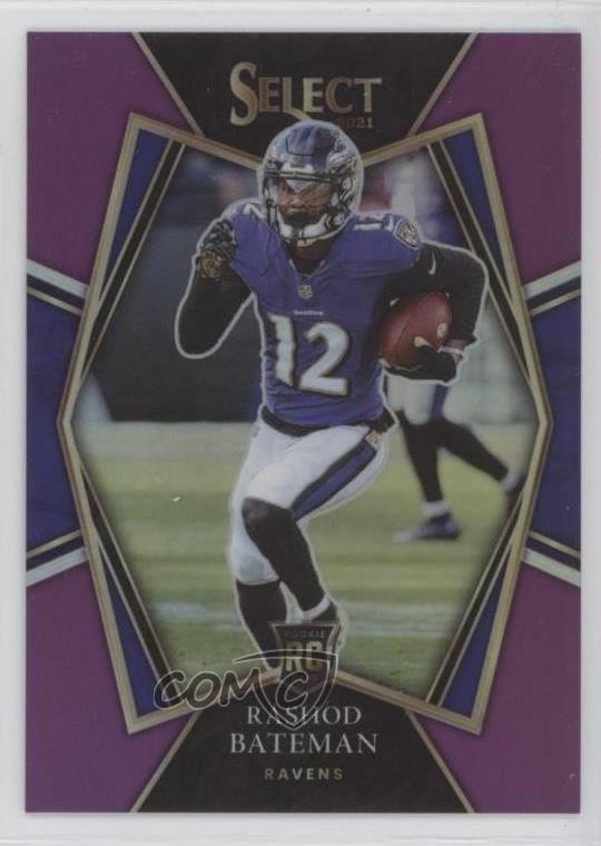 2021 Panini Select Premier Level Purple Prizm 68/75 Rashod Bateman #155 s3g
