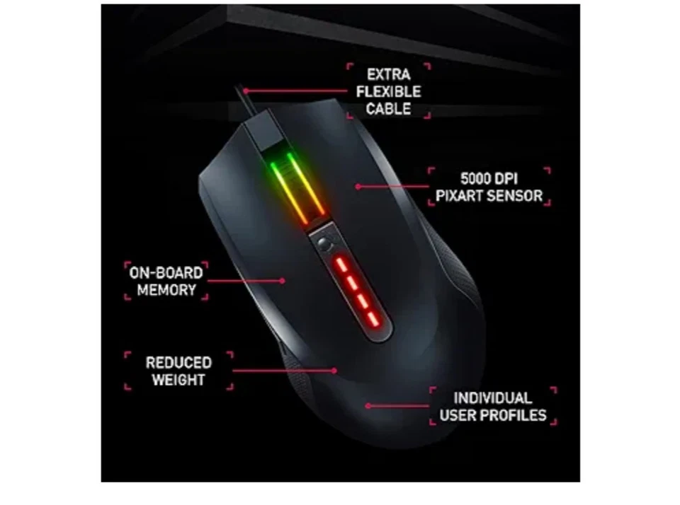 CHERRY MC 2.1, Wired Gaming Mouse for Right-Handers, 5,000 dpi Pixart Sensor - Image 2 of 4