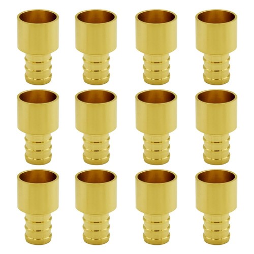 Brass PEX Crimp to Female Copper Sweat Adapters 1/2" x 1/2" 12Piece Box
