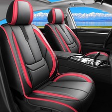 Jeep Compass Car Seat Covers 2007-2026 Waterproof Leather Airbag Safe Black-Red