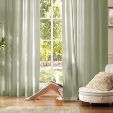 Non-See-Through Privacy Semi Sheer Curtains 52"W x 84"L Pack of 2 Sage Green