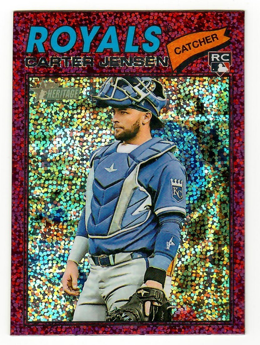 2026 Topps Heritage Carter Jensen #199 Chrome Burgundy Sparkle Refractor