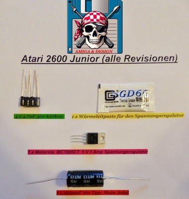   Atari 2600 Junior Elkos / Kondensatoren / Recap /  Ersatzteil  