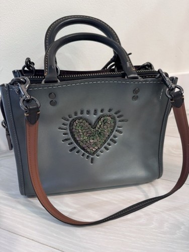 Coach x Keith Haring Rogue 25 Leather bag Limited edition metallic smoke