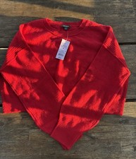 Wild Fable Woman  s Red Cropped Pull Over Sweater Size M NEW TAGS 