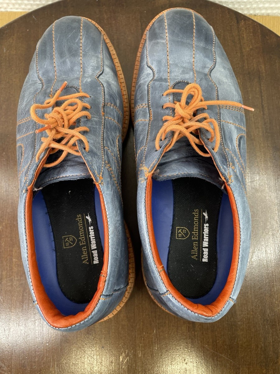 Allen Edmonds Road Warriors Blue Leather Orange Stitches  display picture 3