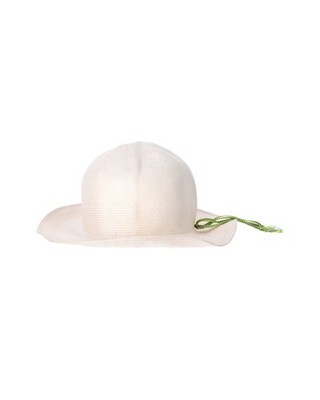 Maison Michel Braided Hat With Rope Trim In Cream Straw Female