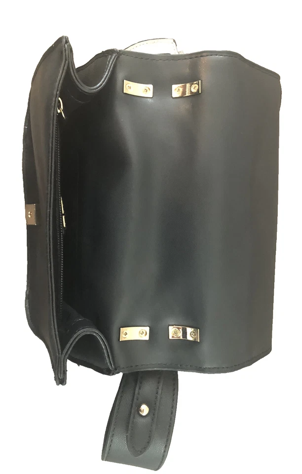 CARPISA-NWT-женская черная/электрическая синяя/серая сумочка из искусственной кожи с золотым акцентом - Изображение 4 из 4