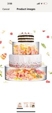 2 Pcs Acrylic Cake Stands for Dessert Table Clear Fillable Cake Riser Cupcake...