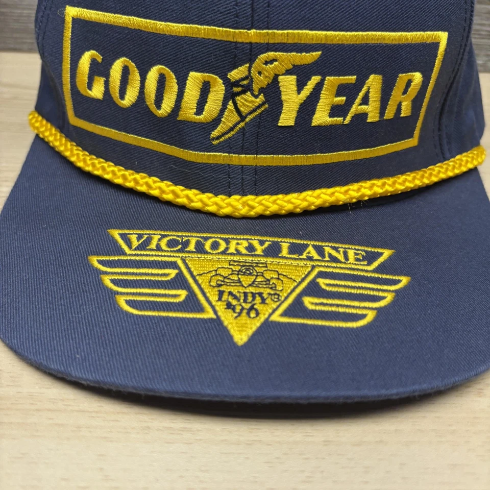 Vintage Goodyear Hat Cap Snap Back Mens Racing Indy 96 Victory Lane 90s - Image 3 of 4