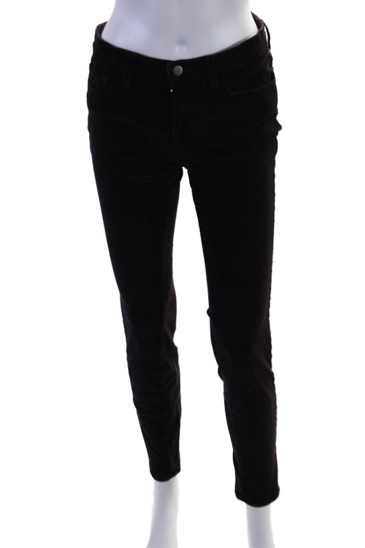 J Brand Womens Zipper Fly High Rise Corduroy Skinny Jeans Purple Size 28