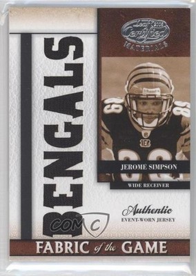 2008 Leaf Certified Materials Die-Cut Team Name 3/25 Jerome Simpson #RFOG-28 1u6