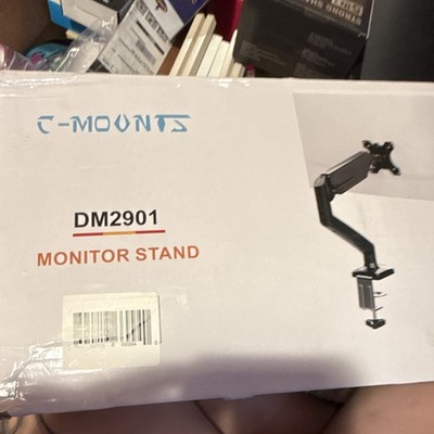 C-MOUNTS DM2901 Single Monitor Desk Mount Arm Black VESA 75/100 Tilt Rotate
