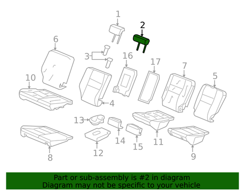 Genuine Honda Headrest Center 82940-SXT-A11ZB - Bild 2 von 2