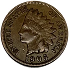 1905 Indian Head Cent Penny F Fine Condition 1c One Cent US Coin- 2319