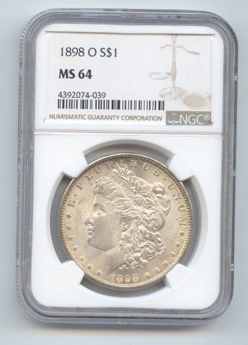 1898-O Morgan Silver Dollar, NGC MS-64