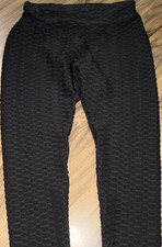 New Look Sport Women's Black Pull-On Leggings L Stretch Elastic Waist Gym