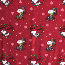 Peanuts Snoopy Red Christmas Plush Throw Blanket  Christmas Lights 60" X 70"