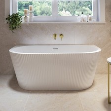 Freestanding Fluted Double Ended Back To Wall Bath 1500 x 745mm - Gabl FLGAB1500
