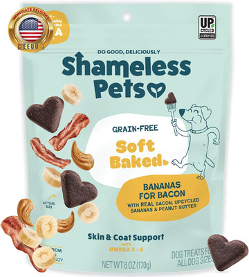 Soft-Baked Dog Treats, Bananas for Bacon | Healthy Treats for Small, Medium & La