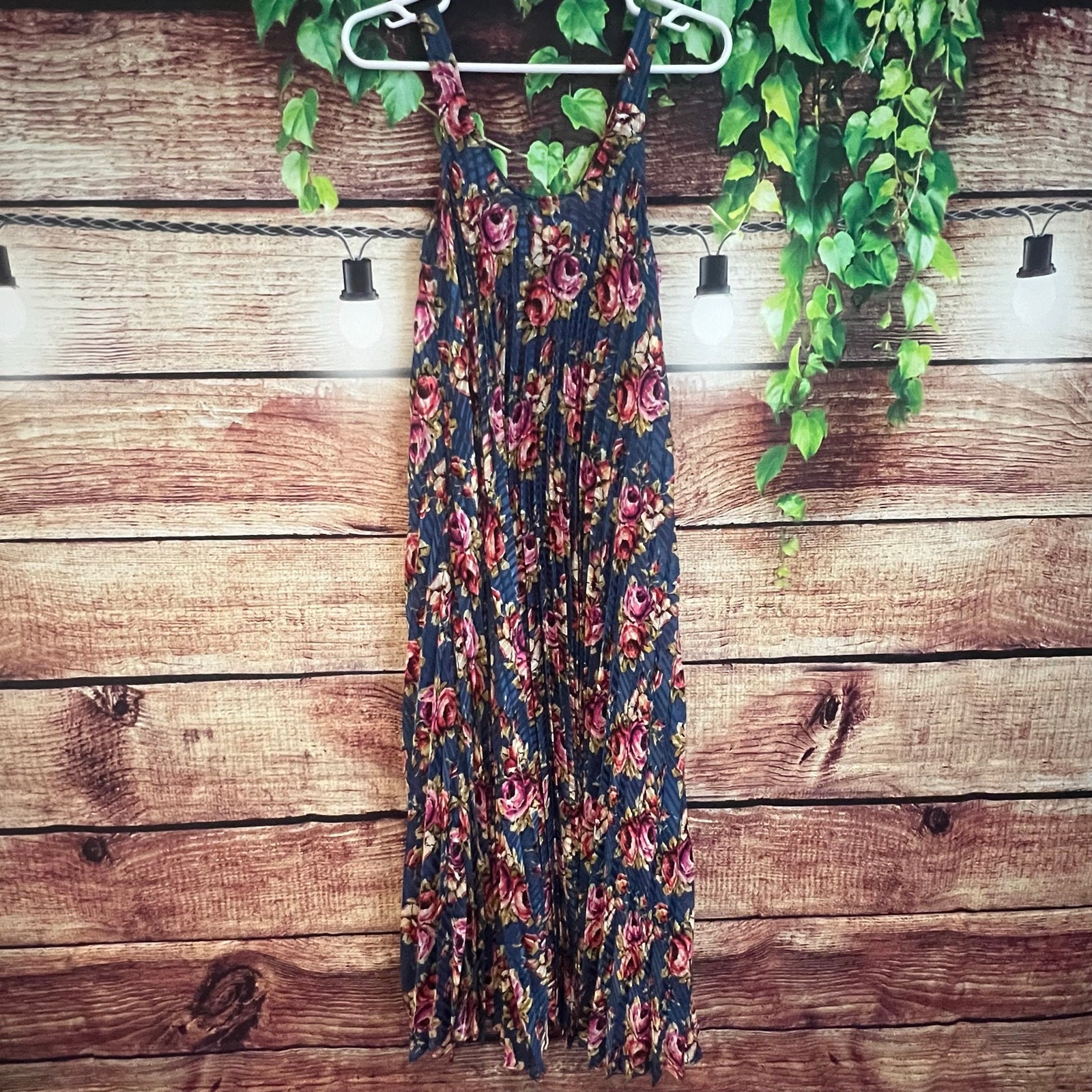 Zimmermann Floral Pleated Tent Dress Womens Large XL Sleeveless Maxi Accordion