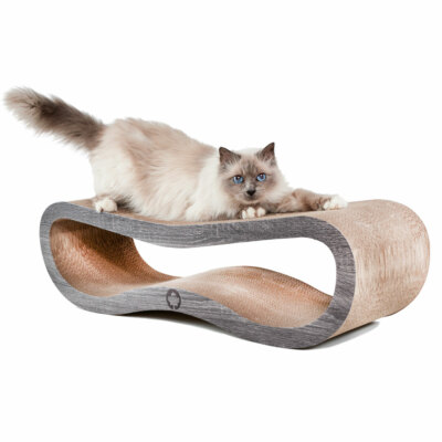Kratzbrett Kratzmöbel Kratzpappe für Katzen Kratzkarton XXL Orbit 2.0 Grau