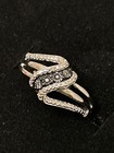 STYLISH Kay Jewelers Sterling Silver Black & White Diamond Ring (Sizes 6.75 & 7) — photo 5