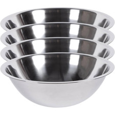 Chef-Hub Set of 4 Mixing Bowls Stainless Steel Round 34cm