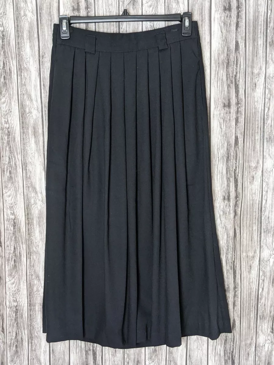 Briggs Women s Vintage Black Pleated Skirt with Belt Loops Size 12