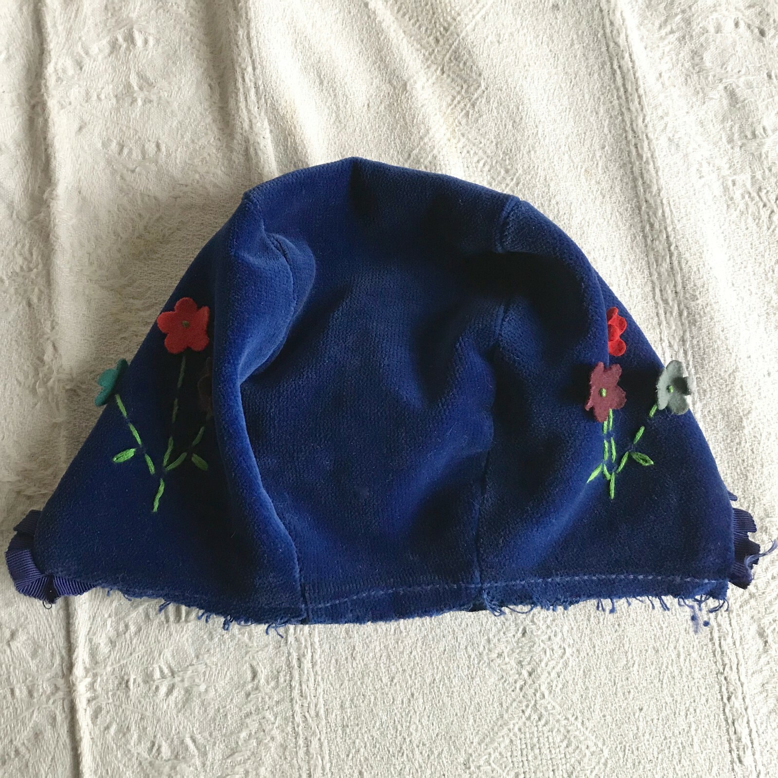 Vintage 1930s 1940s 1950s Child's Blue Velveteen … - image 4