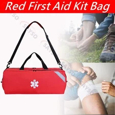 First Aid Kit - Fully Stocked Portable Reflective Bag  First Aid Supplies- Red