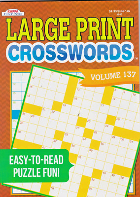 Brand New Large Print Crosswords  Crossword Easy to Read Puzzle Vo 137