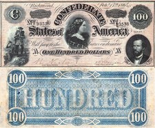 Lot #17 Four **Reproductions** Confederate States Notes T65, T66, T67, T68