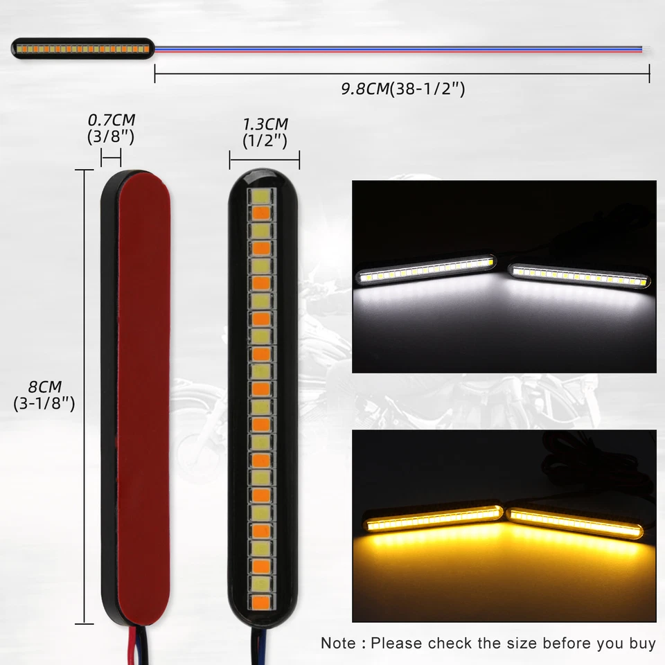 Motorcycle LED Strip Flowing Turn Signals Tail Light For Kawasaki Ninja ZX 7R 6R Foto 4 de 4