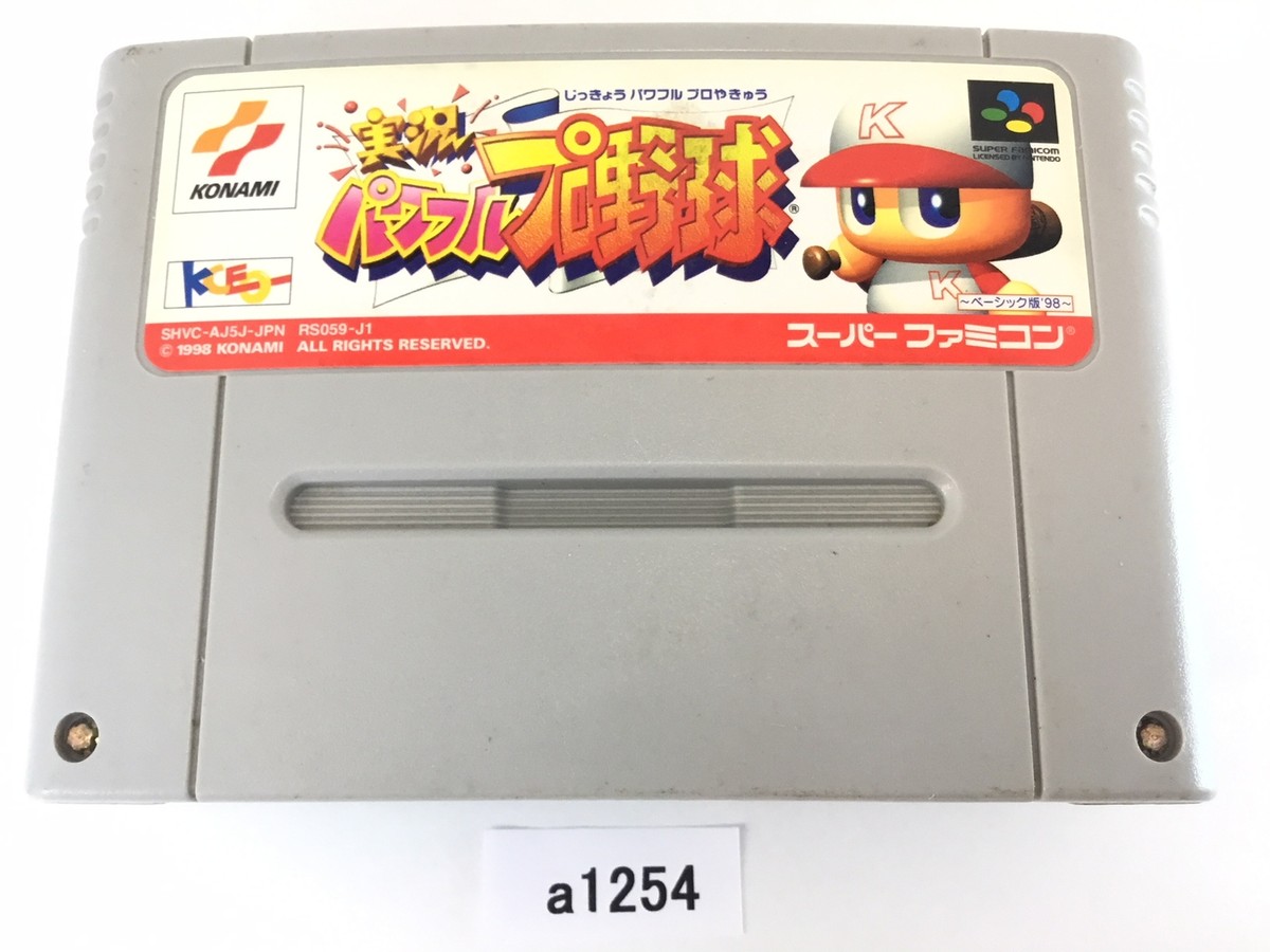 a1254 Jikkyou Powerful Pro Yakyuu Basic 98 Baseball SNES Super