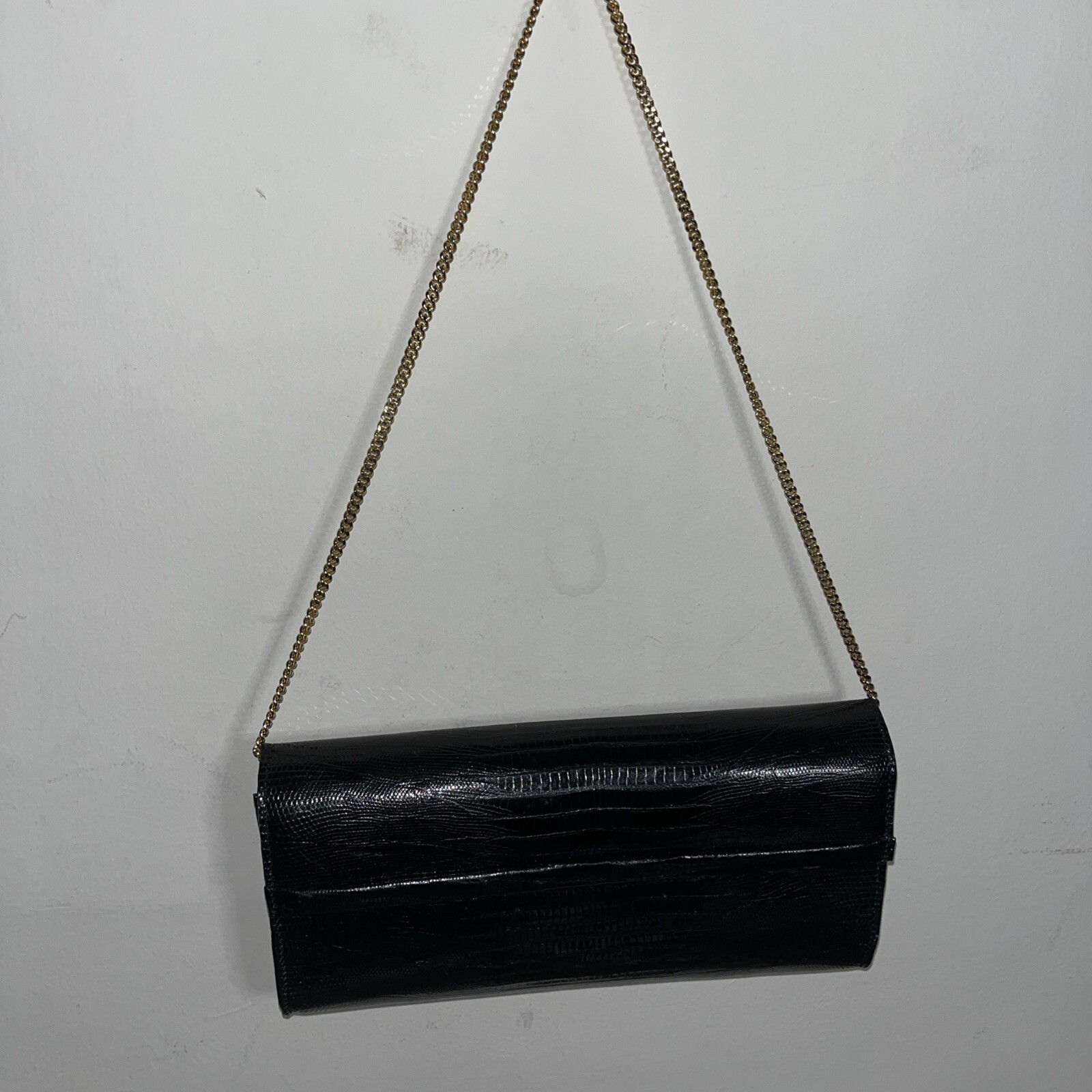 Daniella Ortiz Genuine Lizard Ski bag With Chain Strap Magnetic Closure