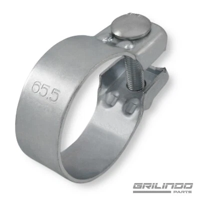 GRILINDO 2 Stk. Breitbandschelle 65mm Auspuff Schelle Klemme Abgasanlage Krümmer Verzinkt
