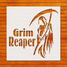 Grim Reaper Stencil Template Reusable for Wall Art, DIY Crafts, Fabric Painting